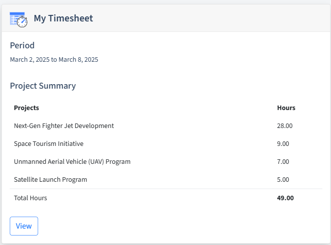 Aerospace Timesheet Dashboard