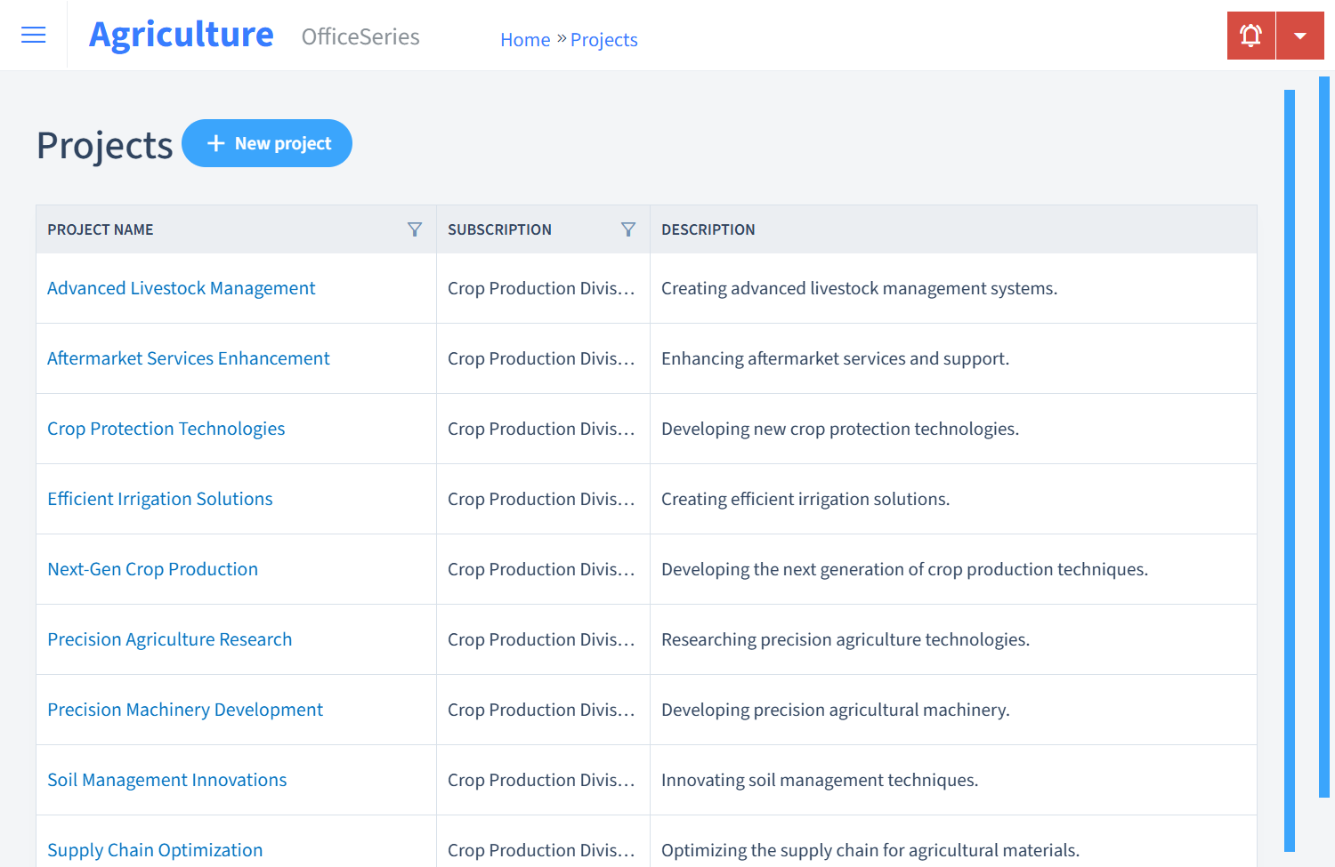 Agriculture Timesheet Projects