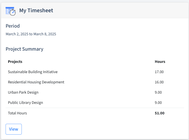 Architecture Timesheet Dashboard