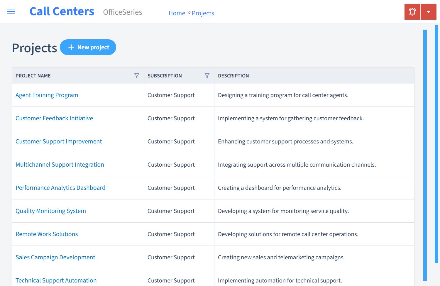 Call Centers Timesheet Projects