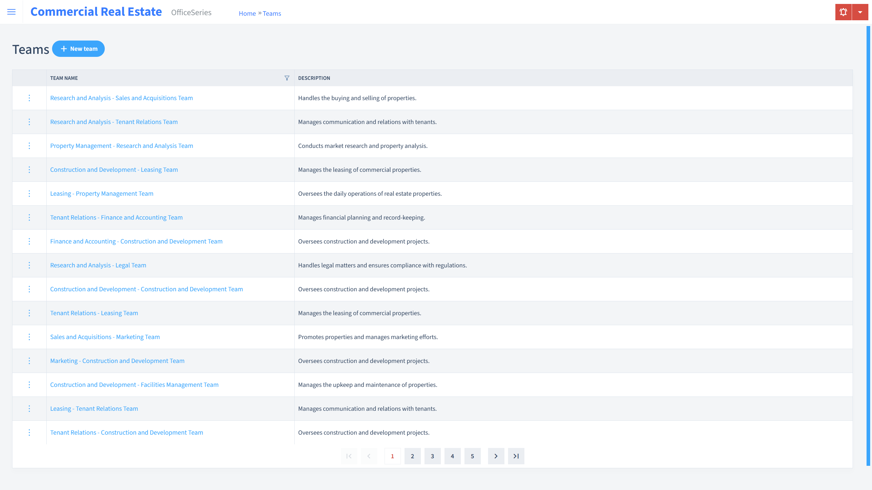 Commercial Real Estate Timesheet Teams