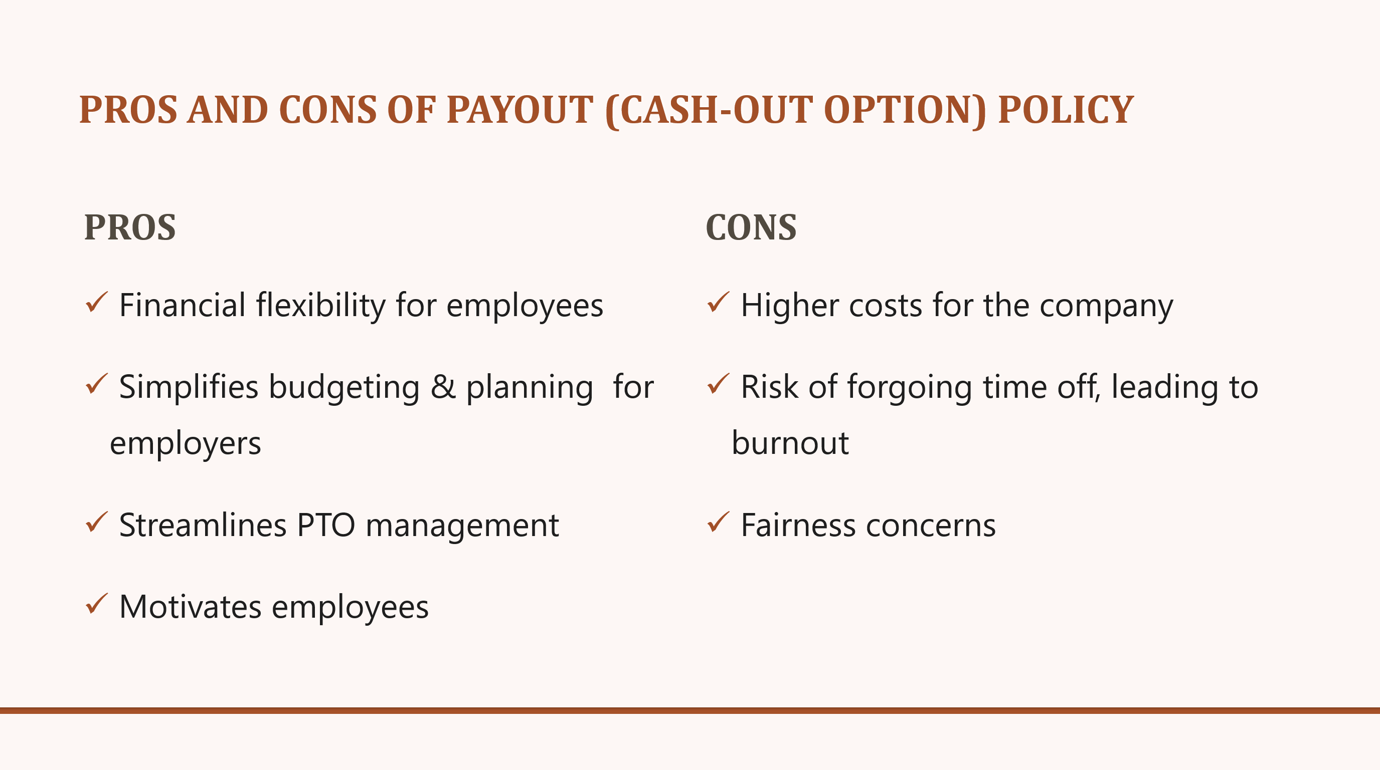 Pros And Cons Of Payout Option