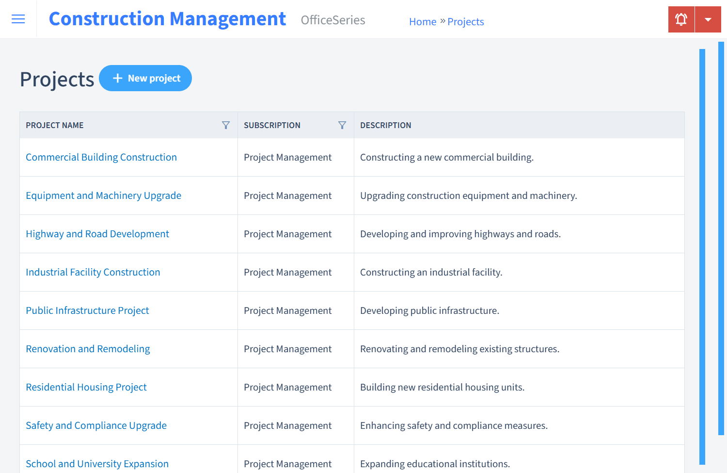 Construction Management Timesheet Projects