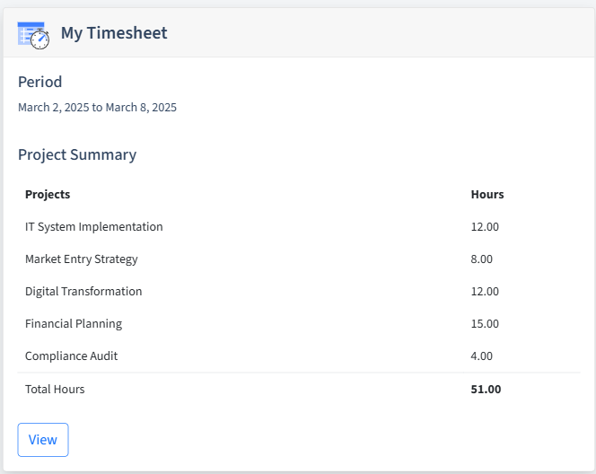 Consulting Timesheet Dashboard