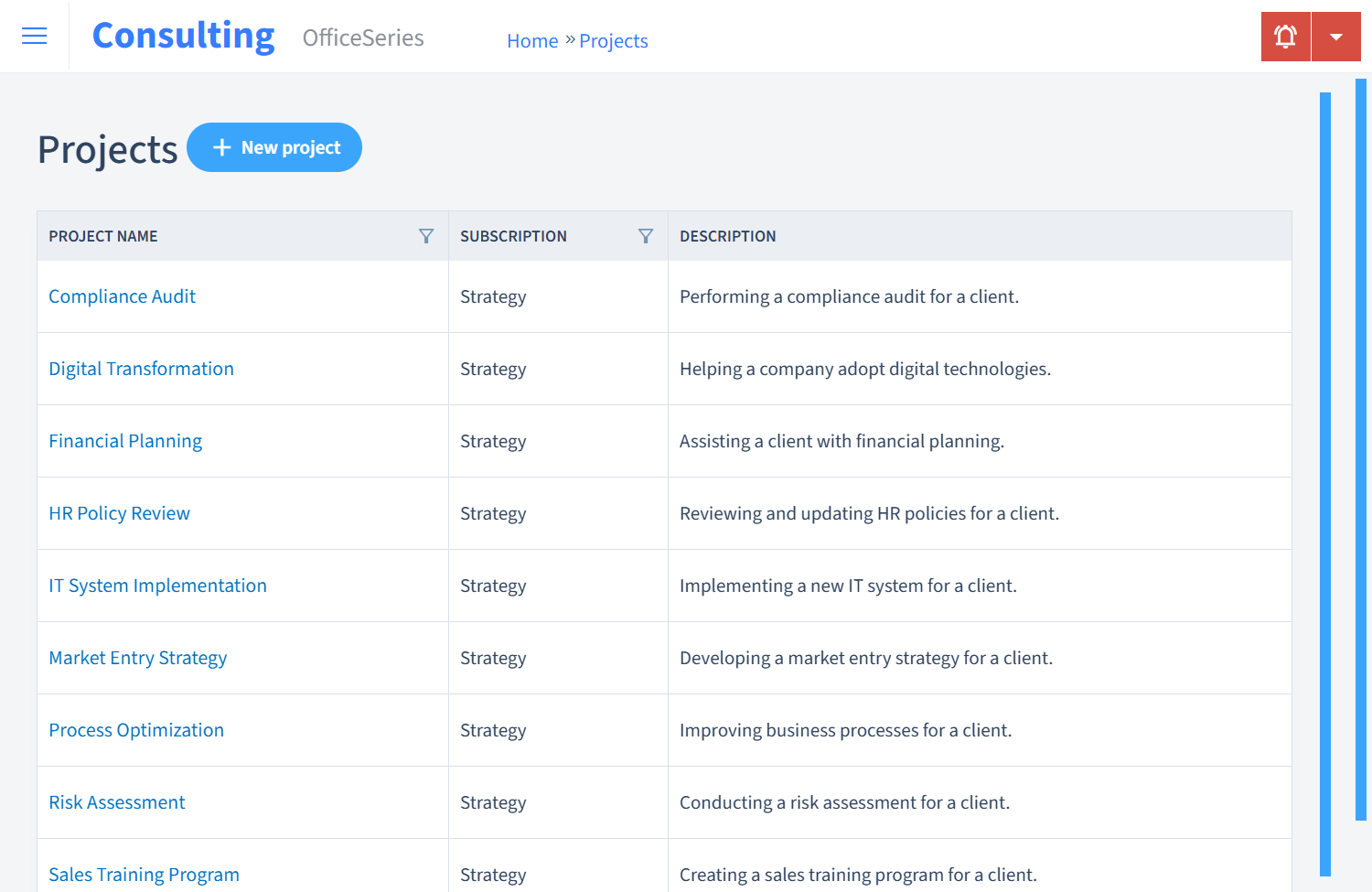 Consulting Timesheet Projects