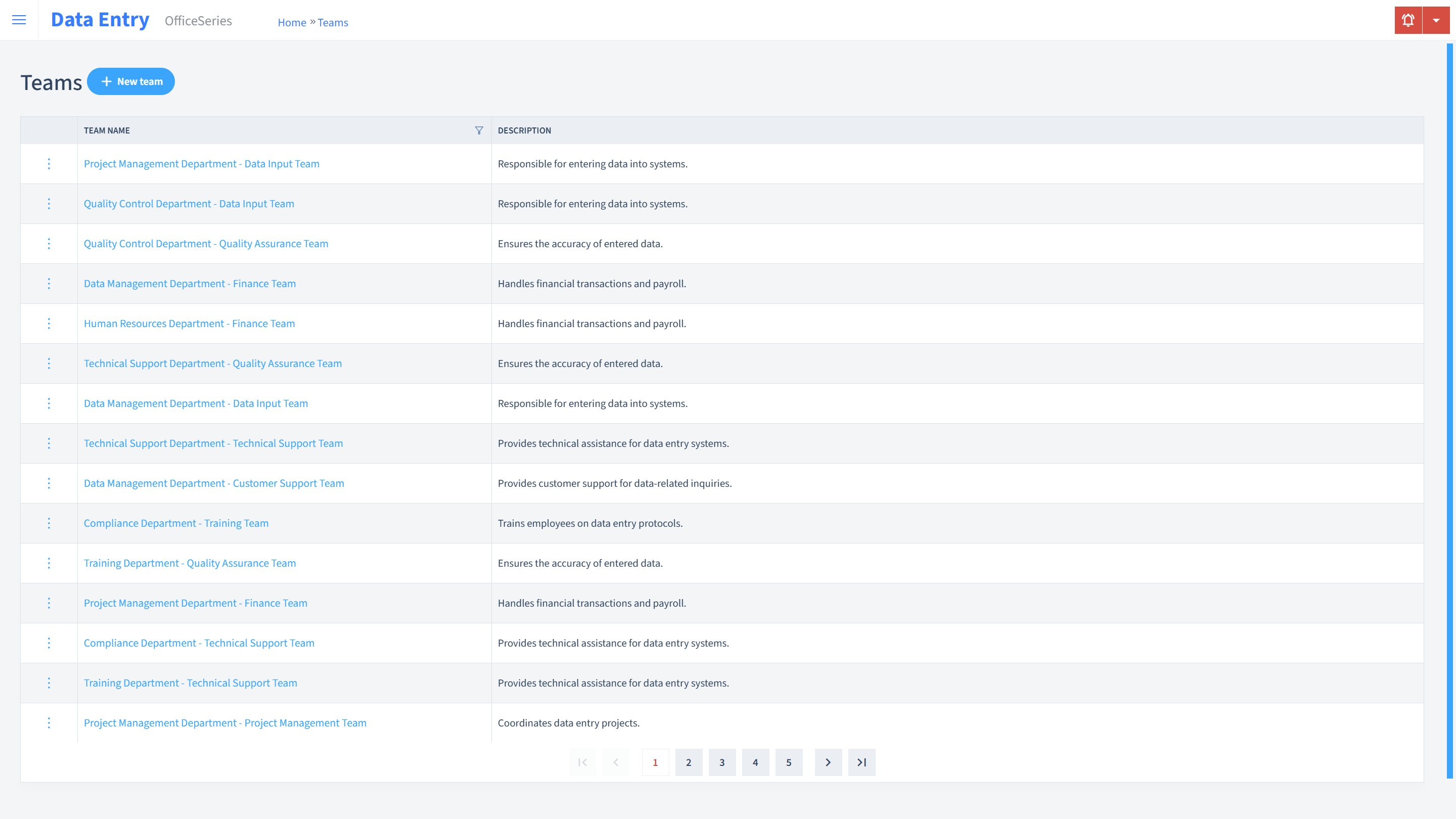 Data Entry Timesheet Teams