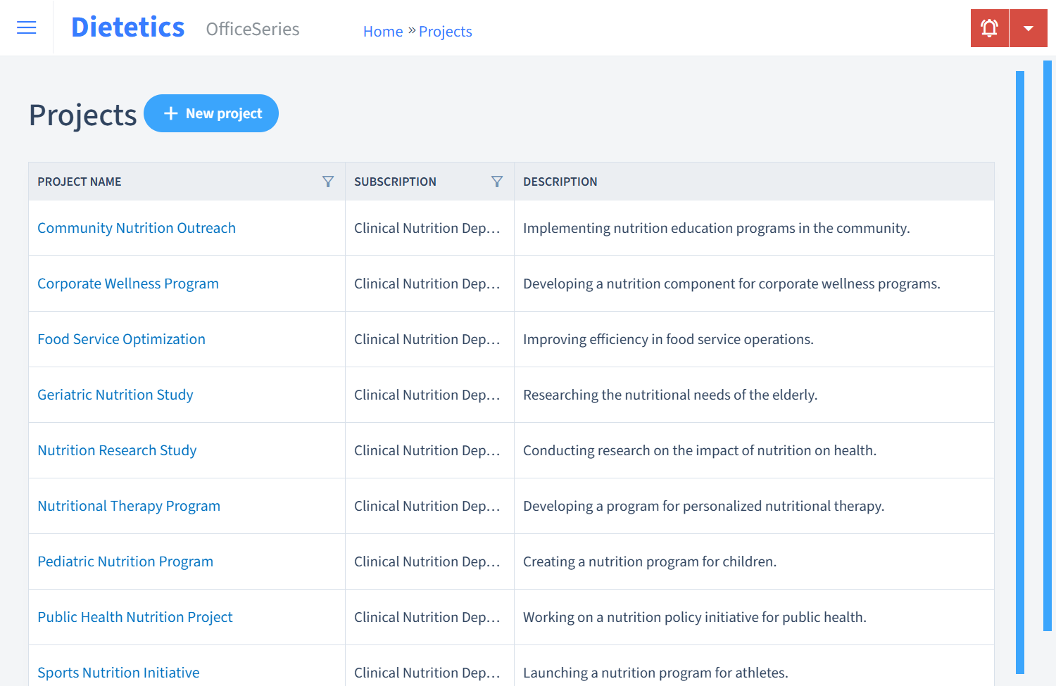 Dietetics Timesheet Projects