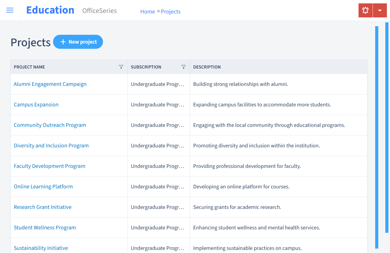 Education Timesheet Projects