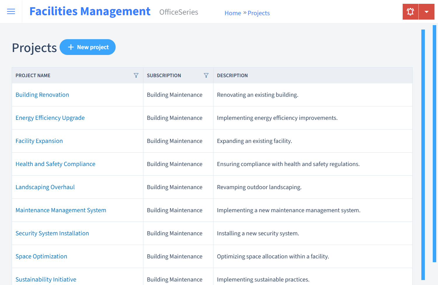 Facilities Management Timesheet Projects