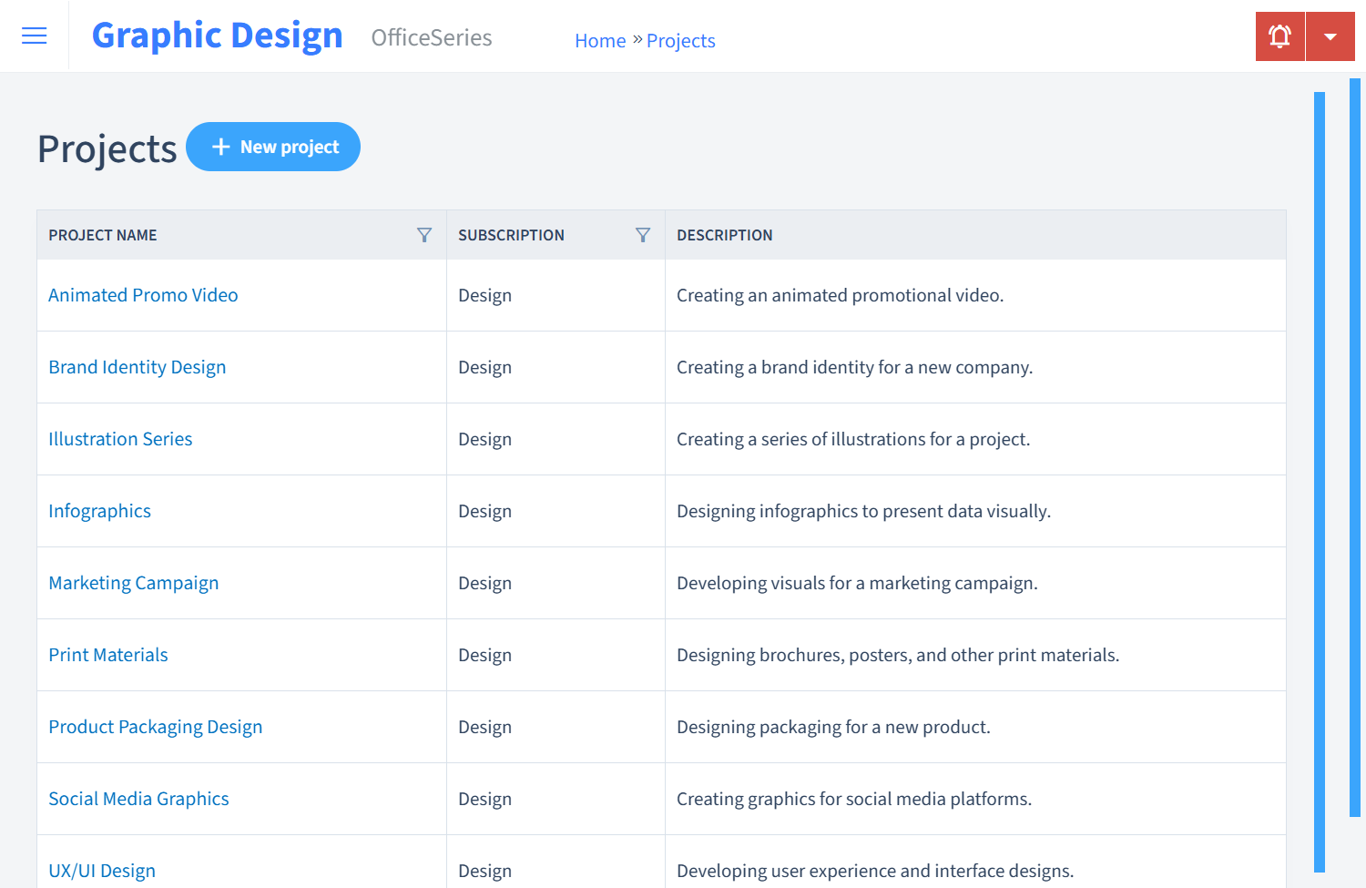 Graphic Design Timesheet Projects