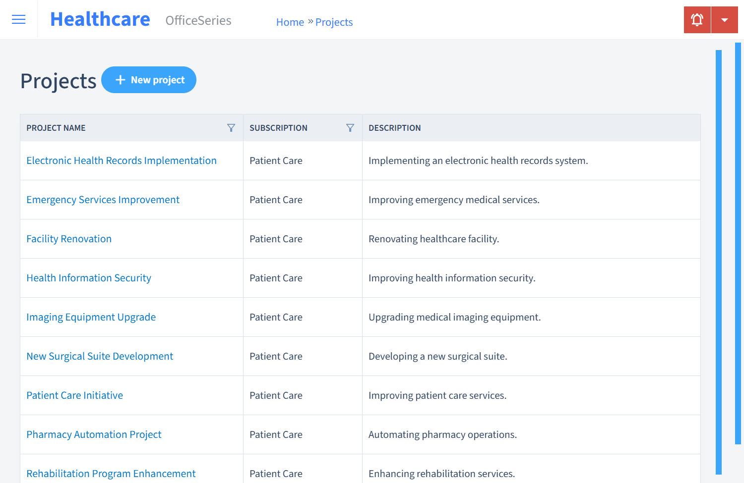 Healthcare Timesheet Projects