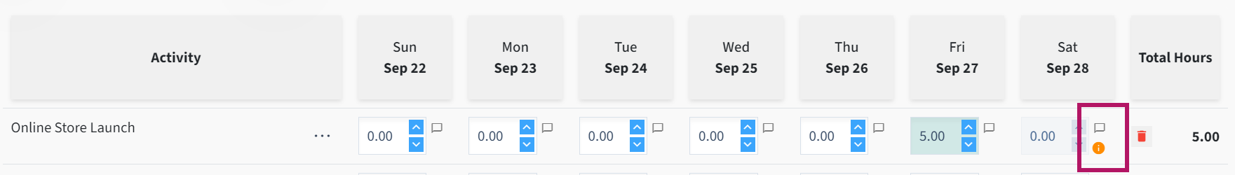 Image Timesheet Entry Notes And Allocation