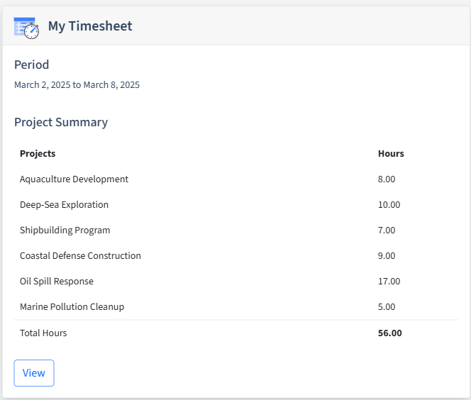 Marine Services Timesheet Dashboard