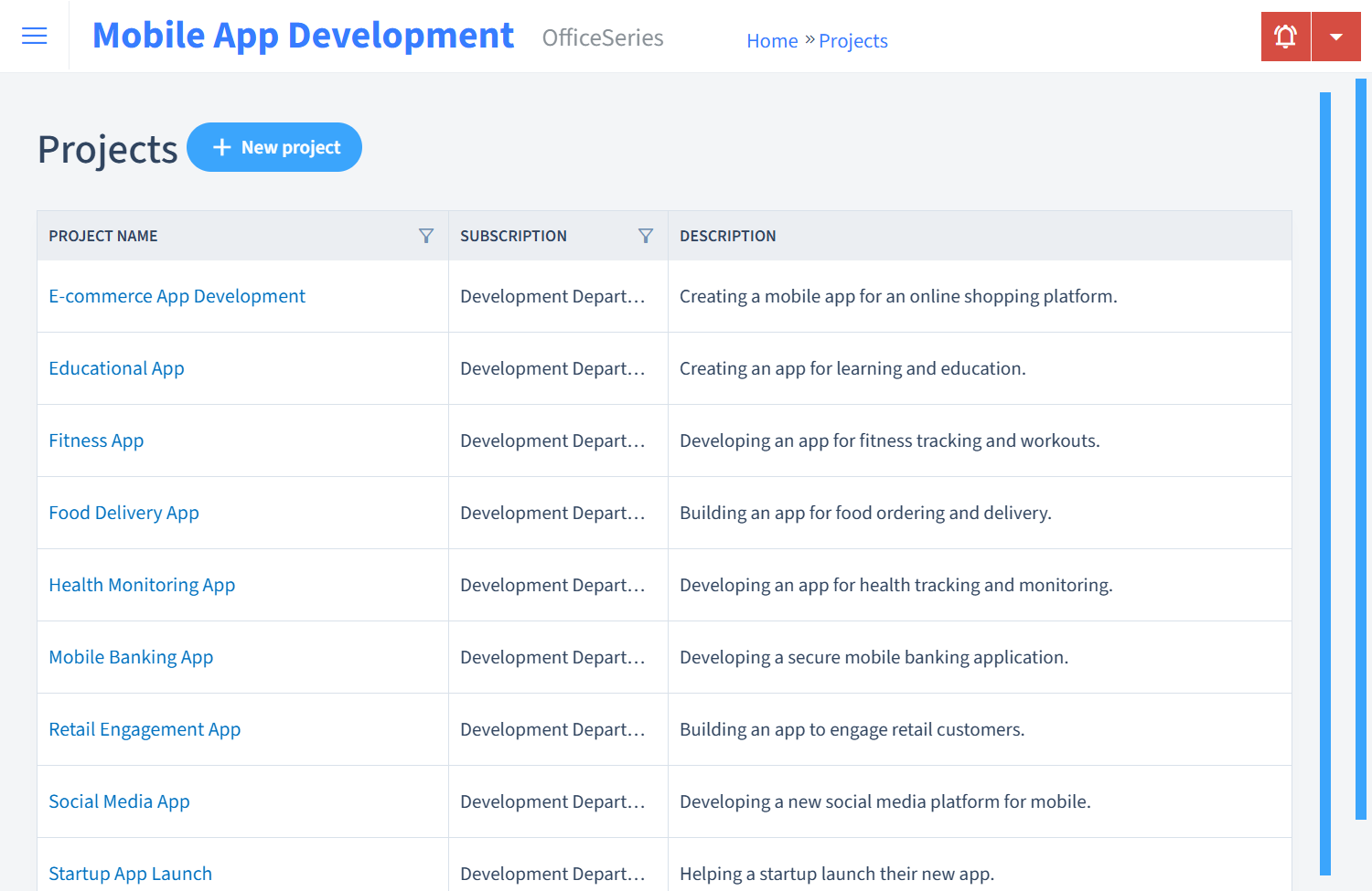 Mobile App Development Timesheet Projects