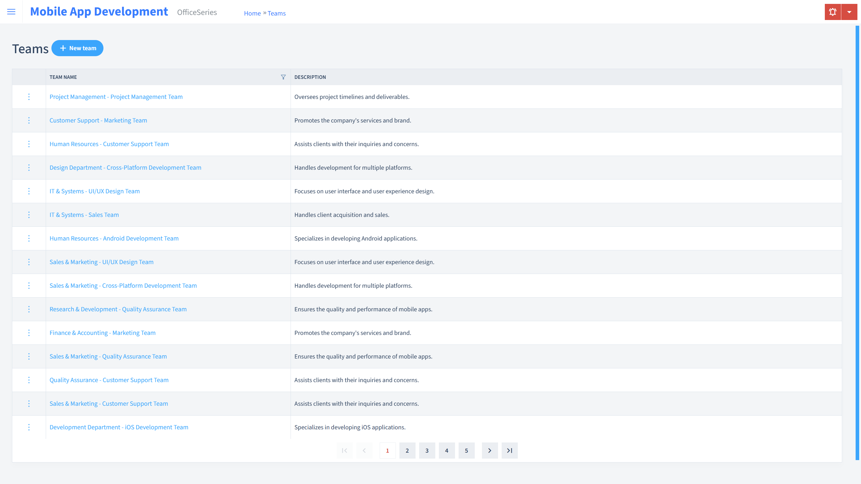 Mobile App Development Timesheet Teams