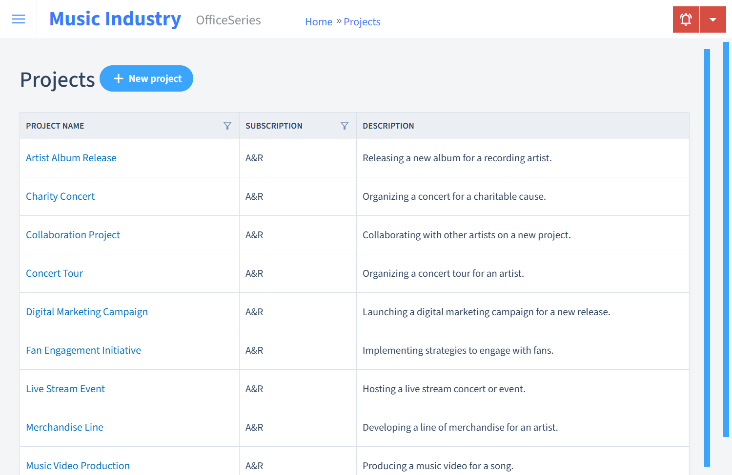 Music Industry Timesheet Projects