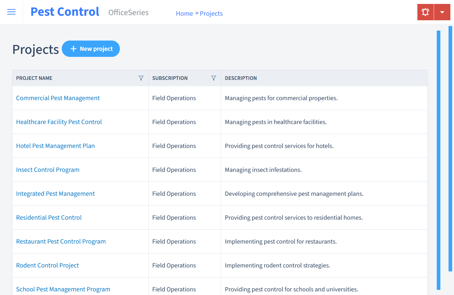 Pest Control Timesheet Projects