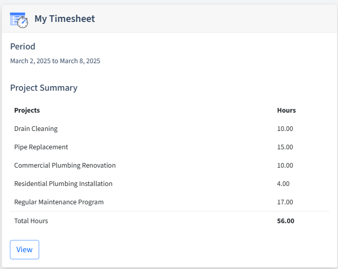 Plumbing Timesheet Dashboard