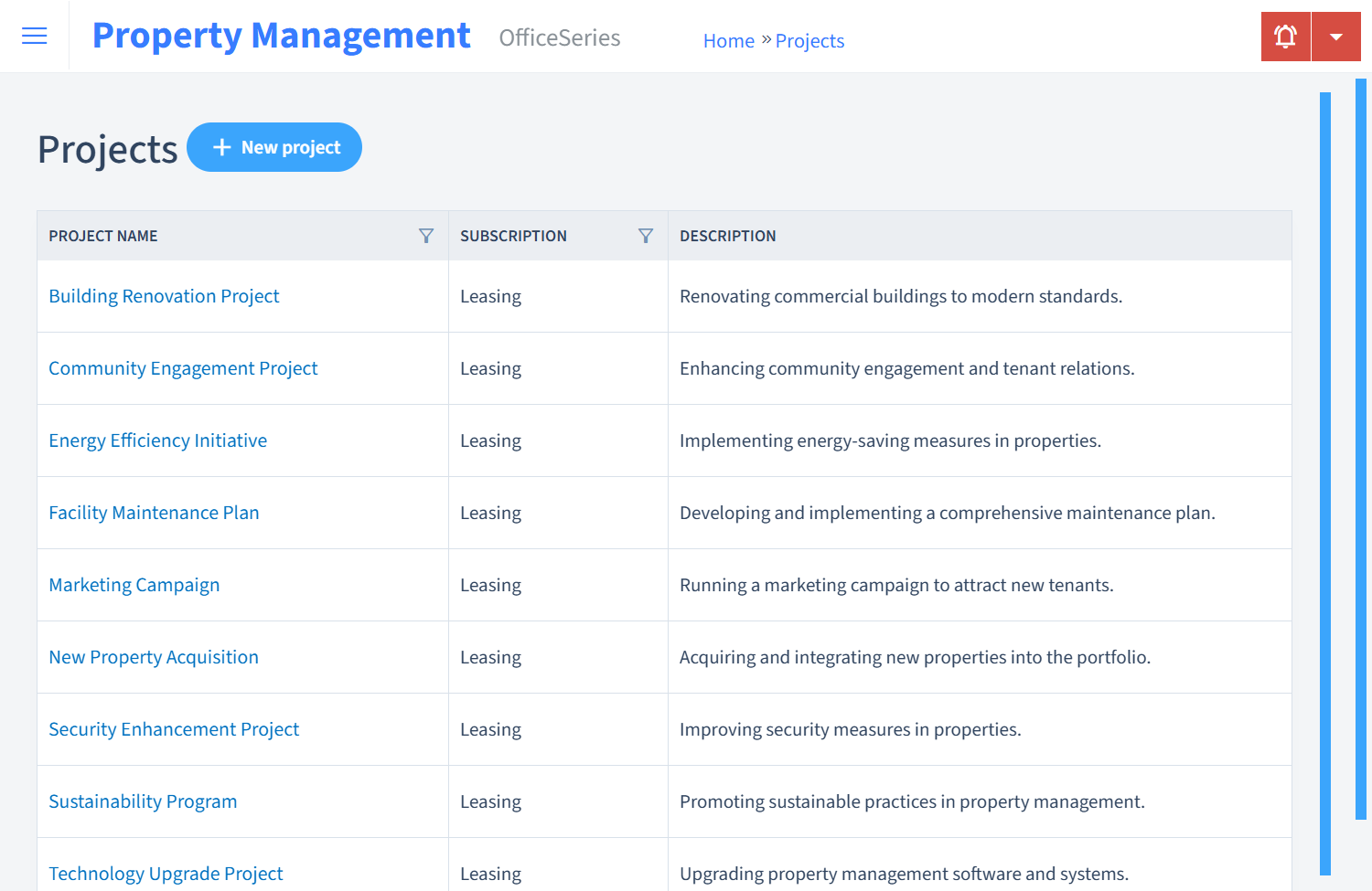 Property Management Timesheet Projects