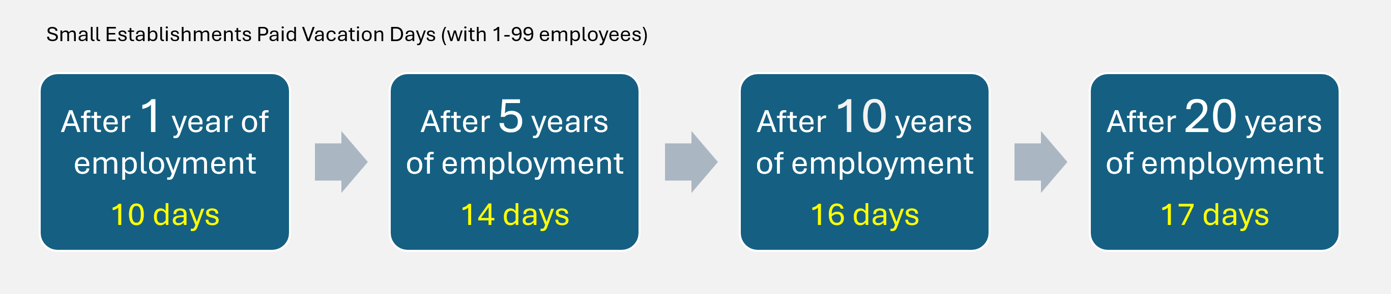 Average Paid Vacation Days For Small Establishments