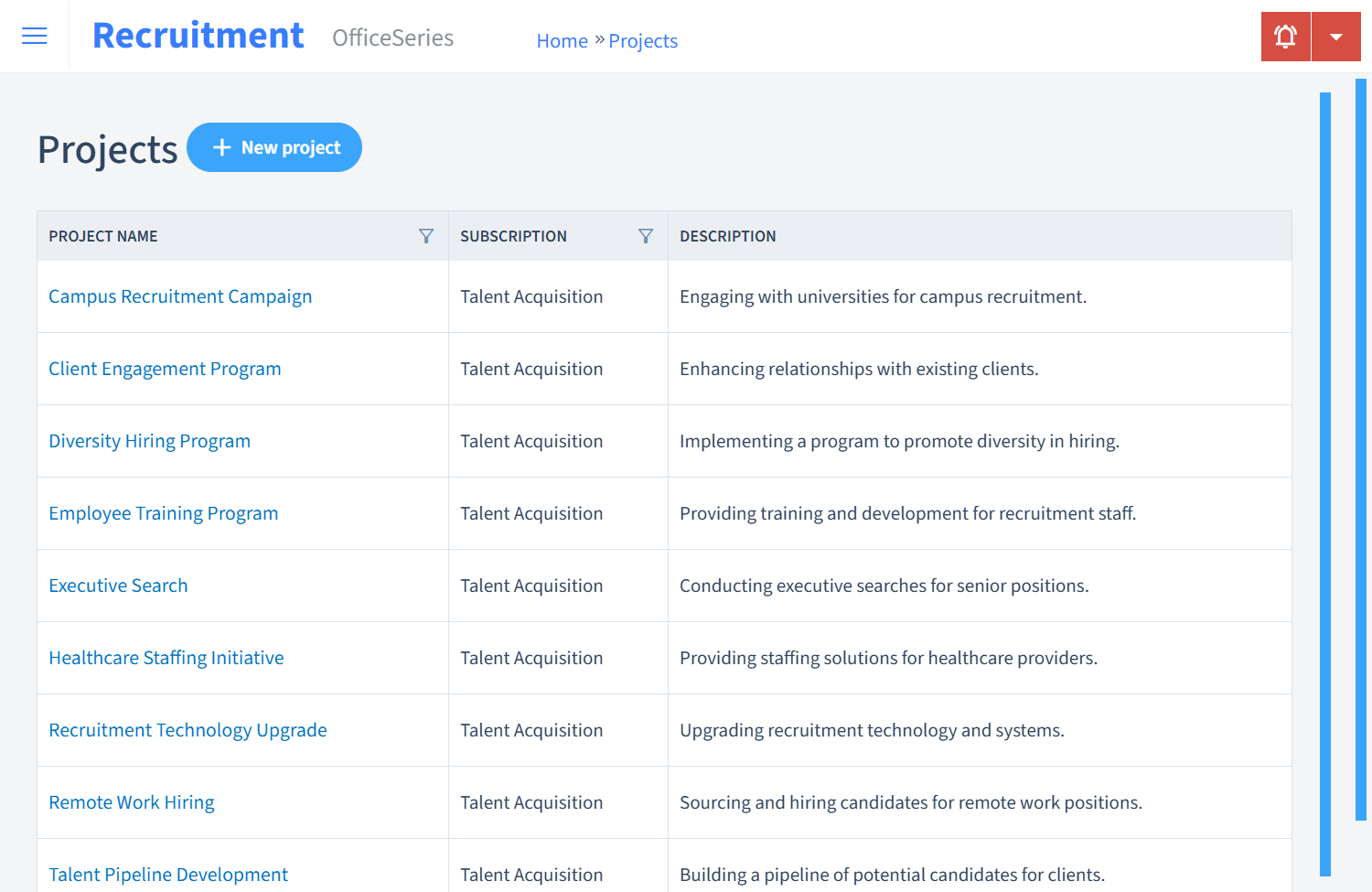 Recruitment Timesheet Projects