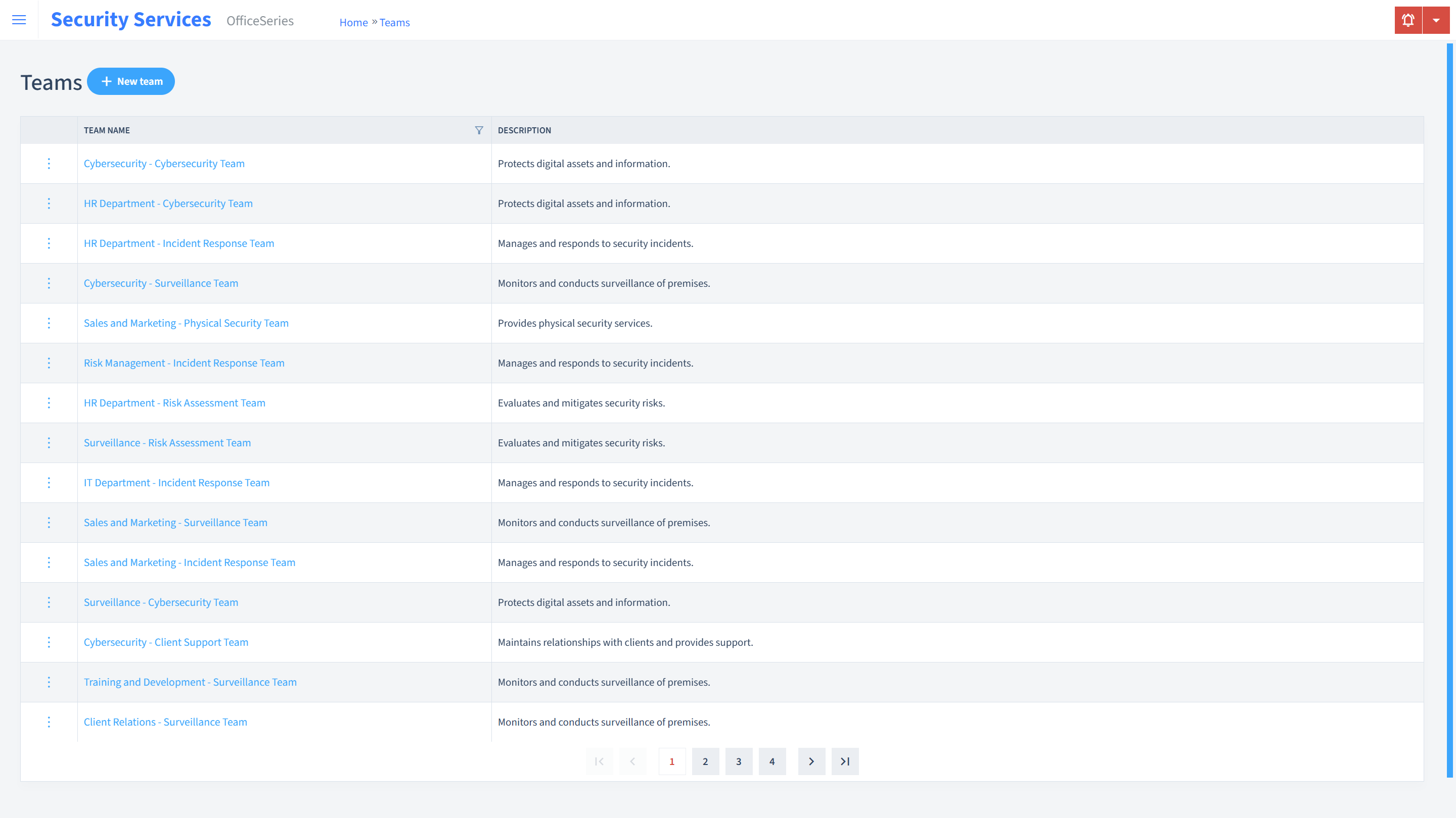 Security Services Timesheet Teams