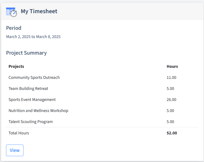 Sports Coaching Timesheet Dashboard