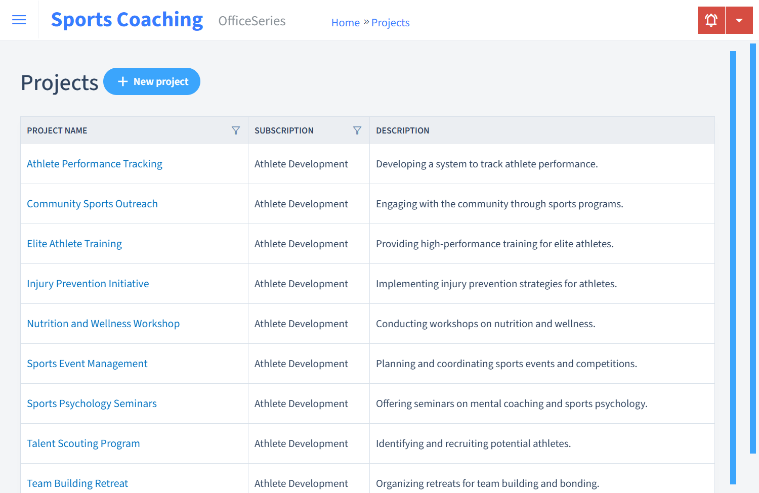 Sports Coaching Timesheet Projects