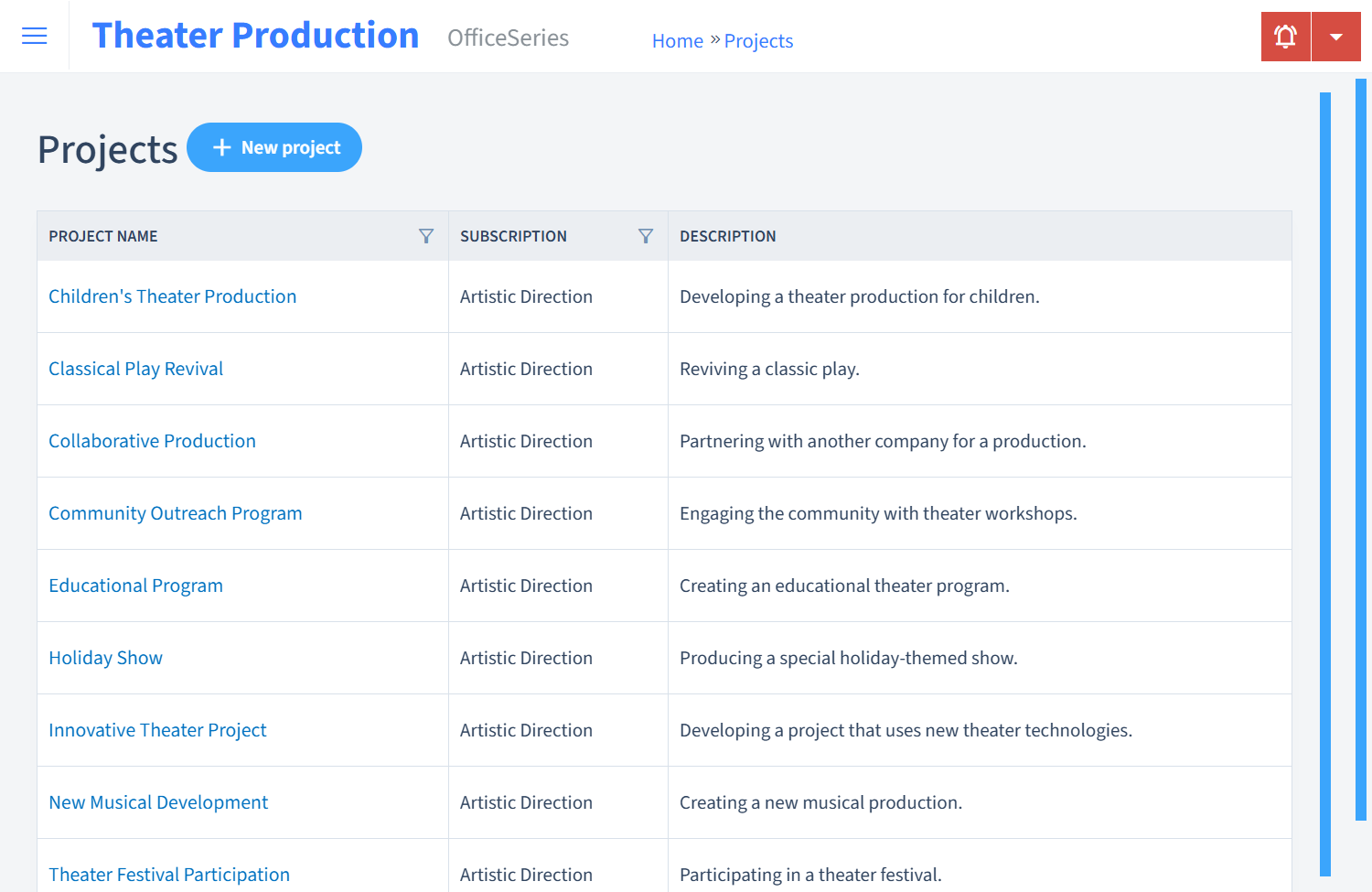 Theater Production Timesheet Projects