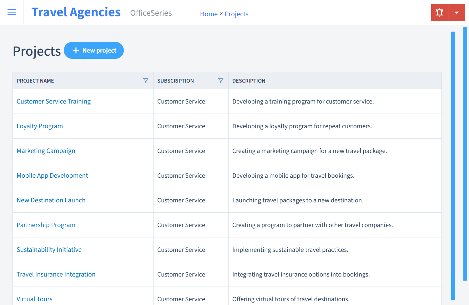 Travel Agencies Timesheet Projects