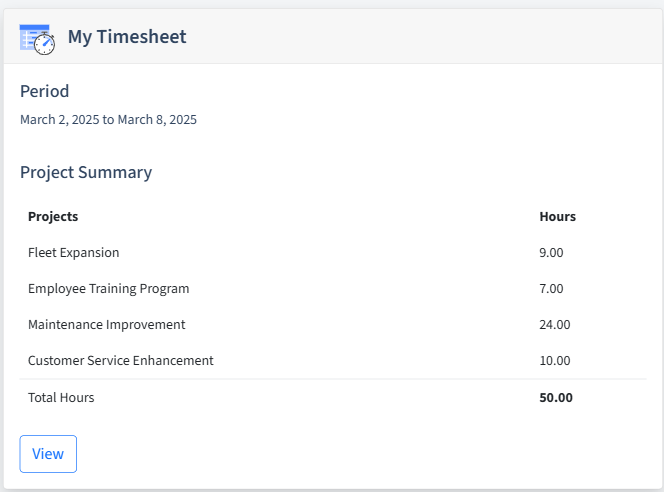 Trucking Timesheet Dashboard