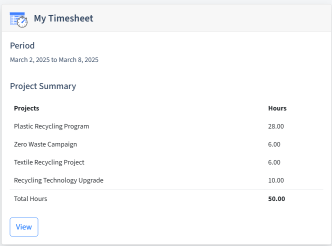 Waste Recycling Timesheet Dashboard