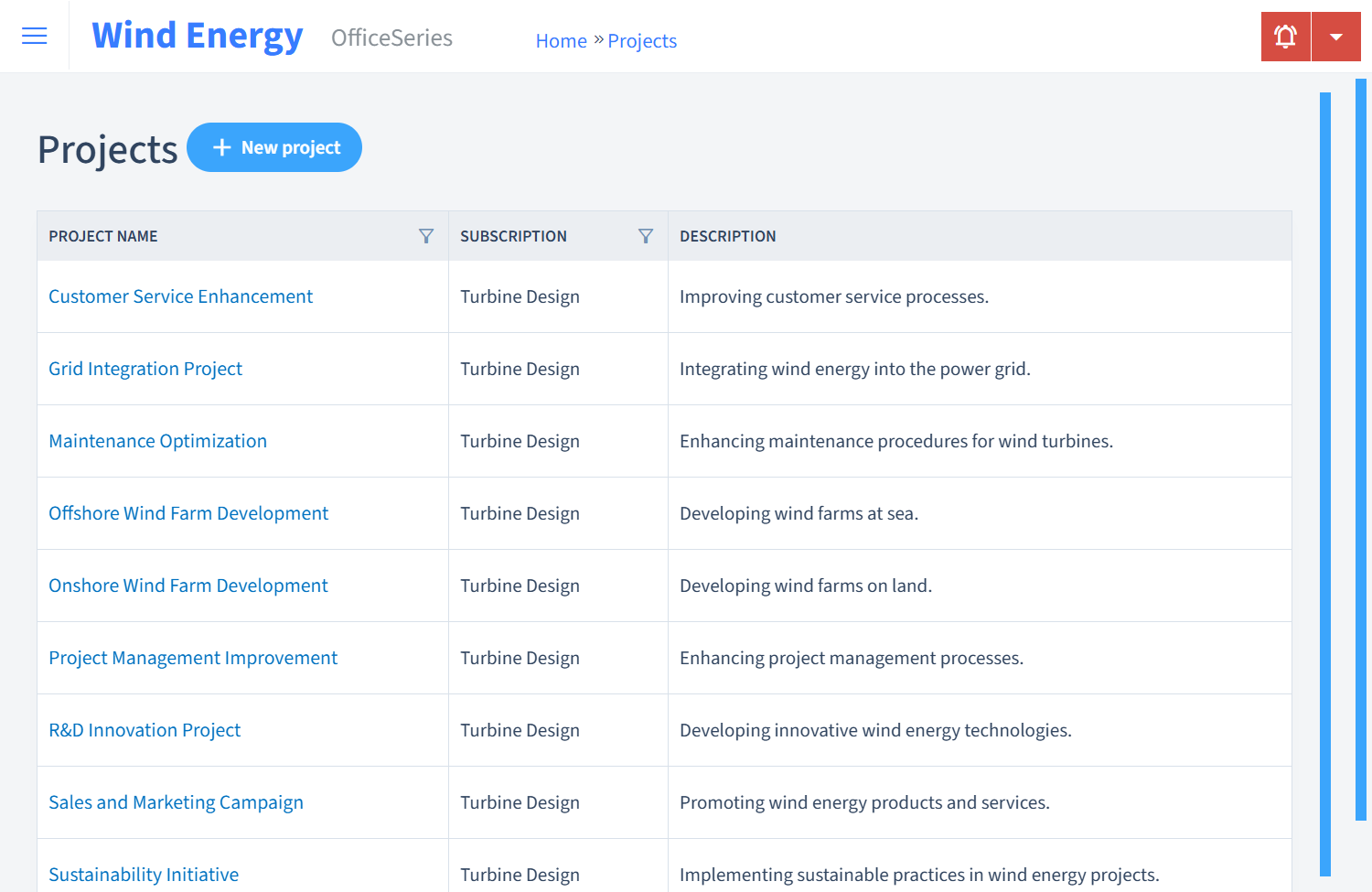 Wind Energy Timesheet Projects